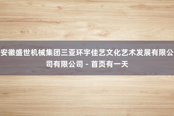 安徽盛世机械集团三亚环宇佳艺文化艺术发展有限公司有限公司 - 首页有一天